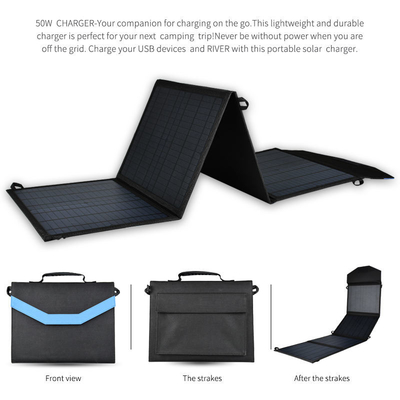 De openlucht Monocrystalline Lader van de de Autobatterij van het Silicium Vouwbare Zonnepaneel 50w 80w 100W