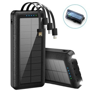 Zonne de Telefoonlader van 10000mAh type-C het Kamperen Draagbare Lader Zonnemachtsbank met Kickstand