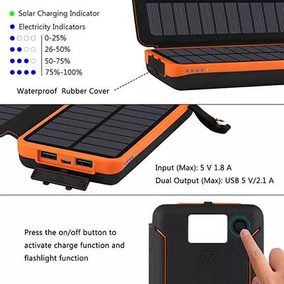 8000mAh 5V maken het Draagbare Zonne de Lader van de Laders Zonnetelefoon Kamperen waterdicht