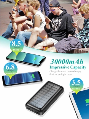 IPX5 het zonne Aangedreven Draagbare Pak van de Laders30000mah Batterij voor IPhone