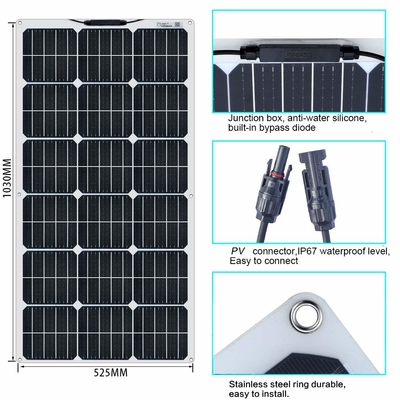 Monocrystalline Flexibel Amorf Zonnepaneel 100W 12V 400W 40A