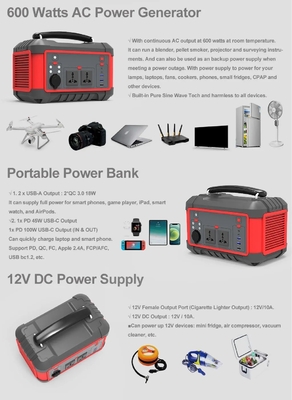 600W USB-sneloplaad zonne-generator Draagbare lithiumbatterij