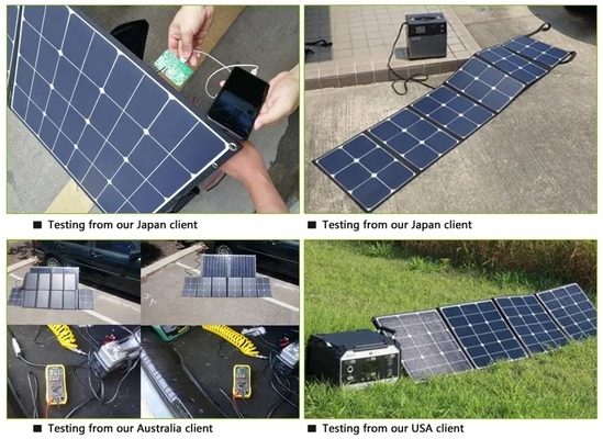 Draagbaar zonnepaneel van Sunpower 6voudig ETFE 60W opvouwbare handtas